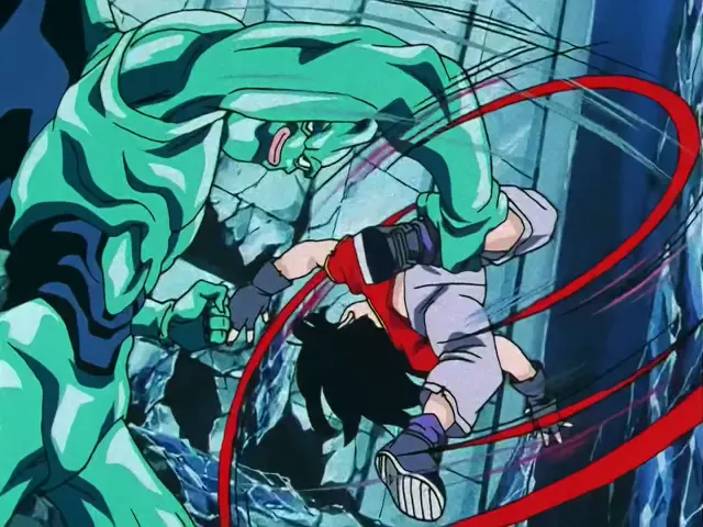 Goku se queda ciego y destroza a San Shinron con el puño del dragón
