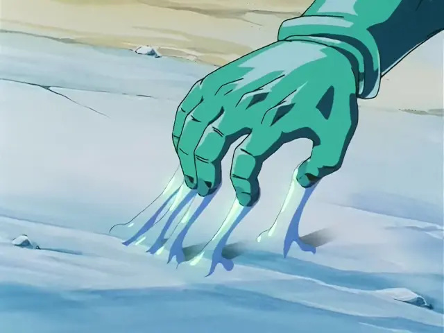 Goku se queda ciego y destroza a San Shinron con el puño del dragón