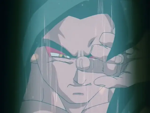 Ih Shinron se carga a Suu Shinron mientras protege a Goku ciego
