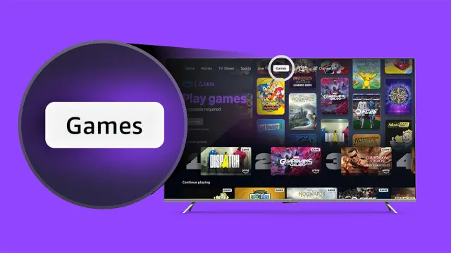 Pestaña de Juegos en Amazon Prime Video