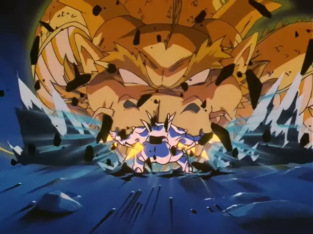 Ih Shinron sobrevive al Puño del Dragón de Goku Super Saiyan 4