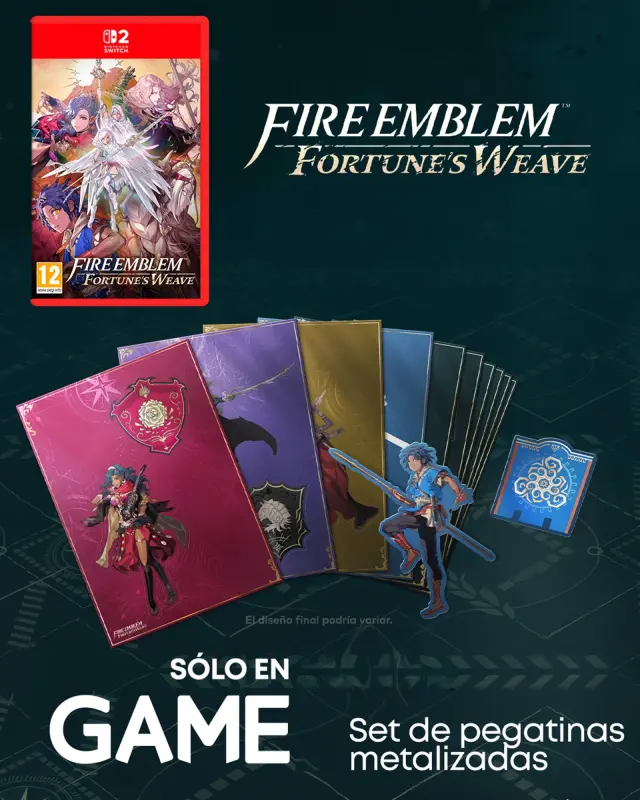 Fire Emblem Fortune's Weave con pegatinas metalizadas exclusivas GAME