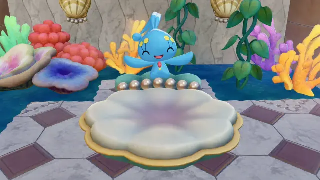 Manaphy en Pokémon Pokopia - Cuenca Coralina