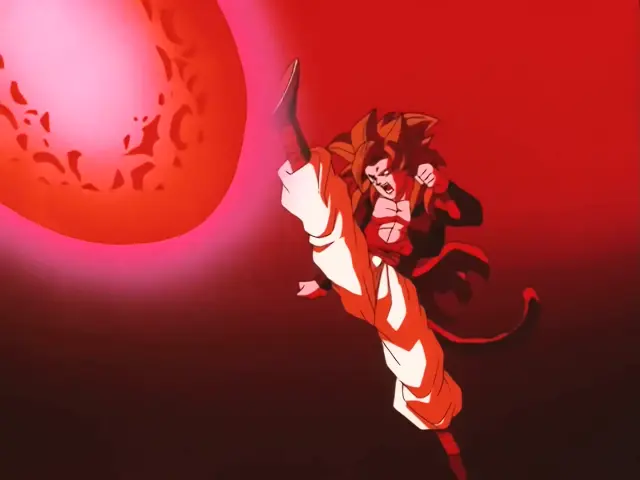 Gogeta Super Saiyan 4 purifica el planeta Tierra