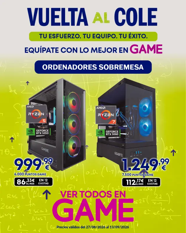 Vuelta al Cole 2026 en GAME