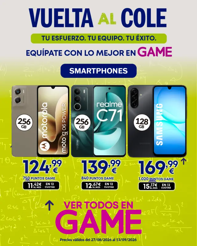 Vuelta al Cole 2026 en GAME