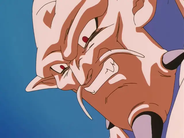 Ih Shinron arrasa a Goku con su bola de energía negativa