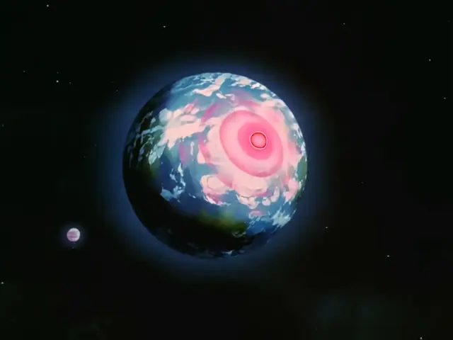 Ih Shinron arrasa a Goku con su bola de energía negativa