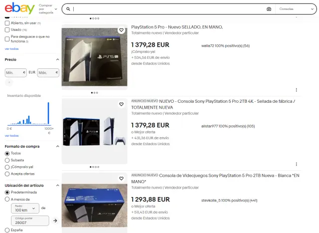 PS5 Pro en eBay