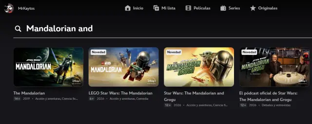 The Mandalorian and Grogu en Disney Plus