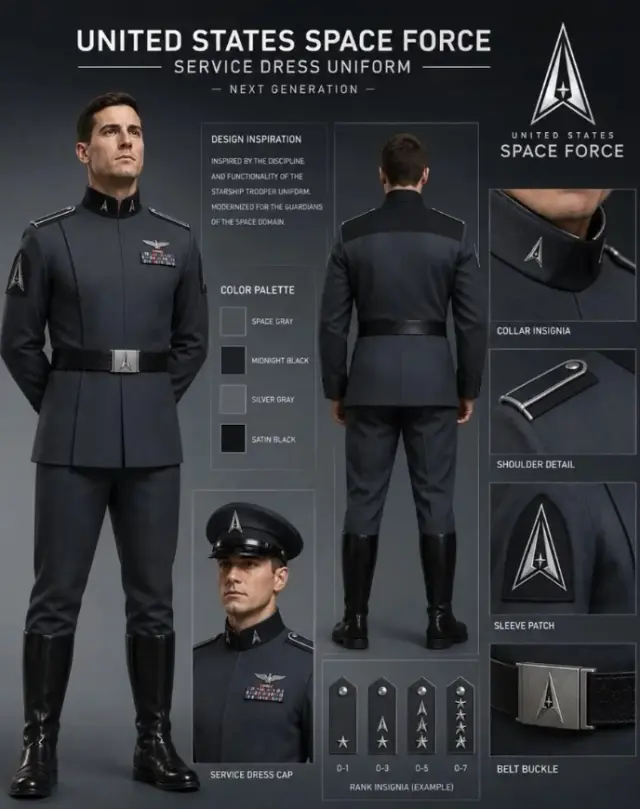 Arte conceptual del uniforme de la Fuerza Espacial de los Estados Unidos