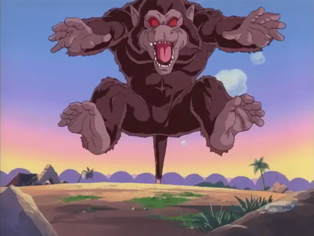 Arale vence a Goku convertido en Ohzaru