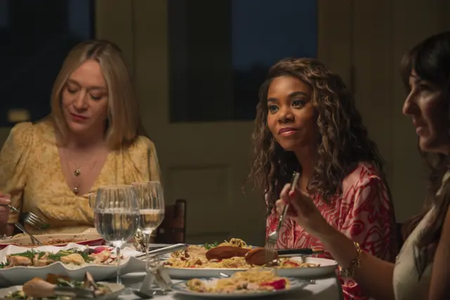 THE FIVE STAR WEEKEND -- Pictured: (l-r) Chloë Sevigny as Tatum, Regina Hall as Dru-Ann, D’Arcy Carden as Brooke -- (Photo by: Seacia Pavao/PEACOCK)