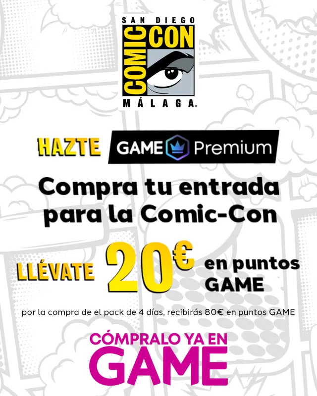 Activa el truco para hacerte socio Premium de GAME gratis, con tu entrada de San Diego Comic-Con Málaga