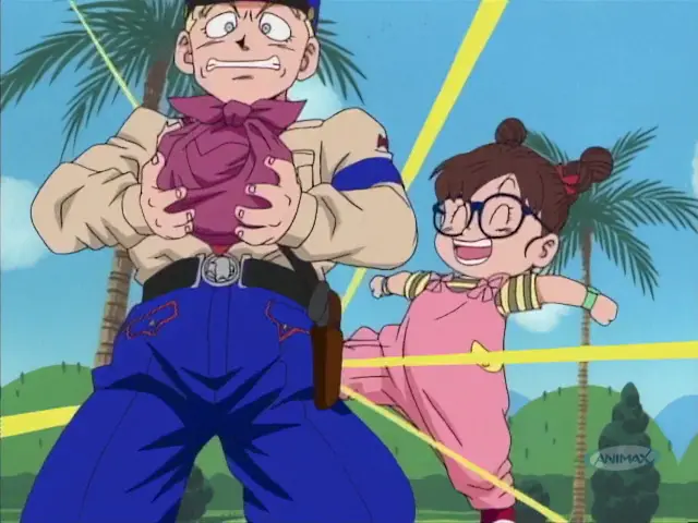 Arale vence al General Blue y Goku reúne las 7 Bolas de Dragón