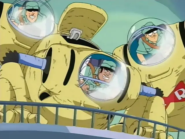 Goku y Arale irrumpen en el dirigible de la Red Ribbon