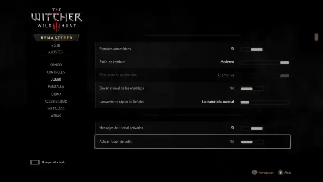 The Witcher 3 Remastered - fusión de botín