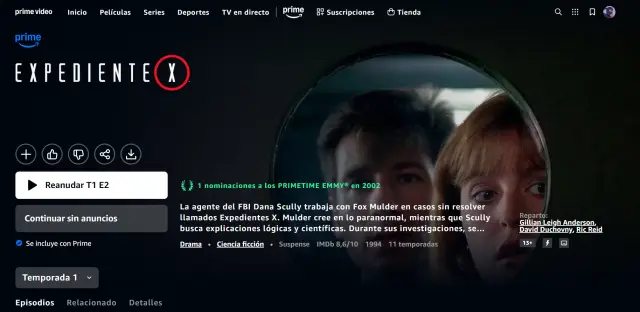 Expediente X en Amazon Prime Video