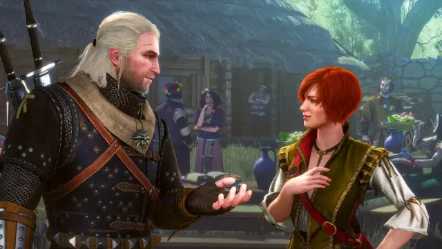 Geralt y Shani en The Witcher 3 Remastered
