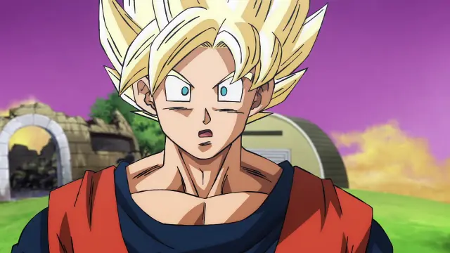 Goku lucha en Super Saiyan y Super Saiyan 2 contra Beerus