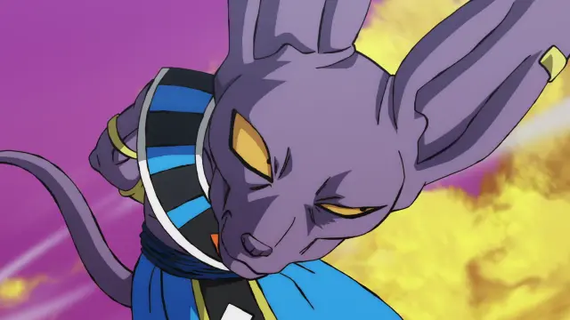 Goku lucha en Super Saiyan y Super Saiyan 2 contra Beerus