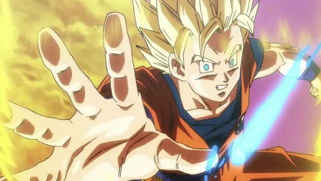 Goku lucha en Super Saiyan y Super Saiyan 2 contra Beerus